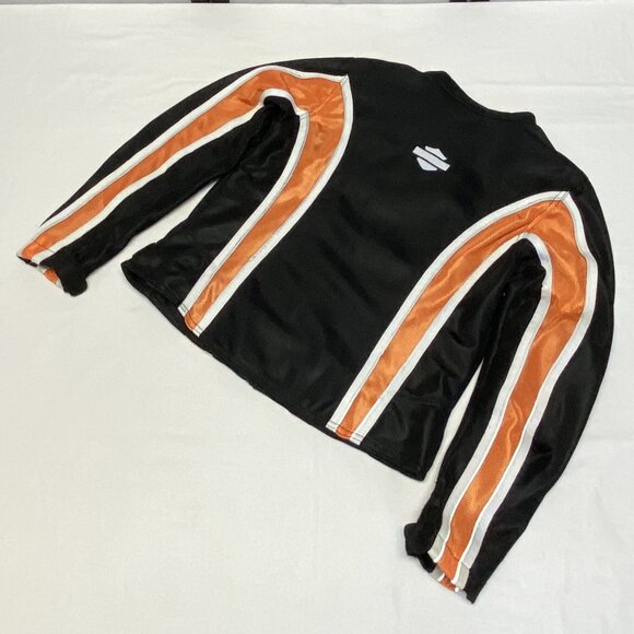 Harley Davidson Mesh Riding Jacket Black Orange Zip-Up S Genuine Motor Clothes - Picture 11 of 15